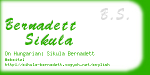 bernadett sikula business card
